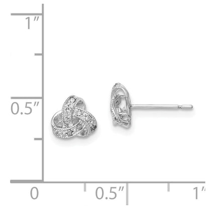 10K Weißgold Tiara Collection Weißgold Polierte Diamant-Ohrstecker