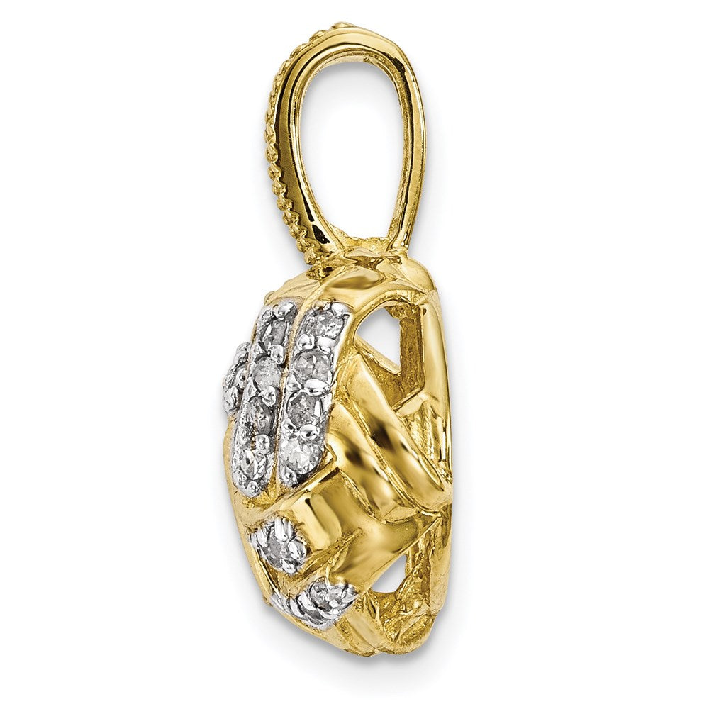 10K Gelbgold Tiara Kollektion Poliert Diamant Halskette
