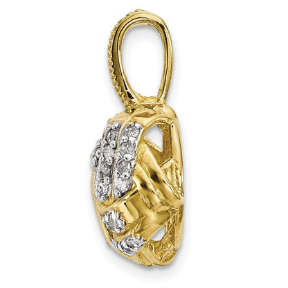 10K Gelbgold Tiara Kollektion Poliert Diamant Halskette