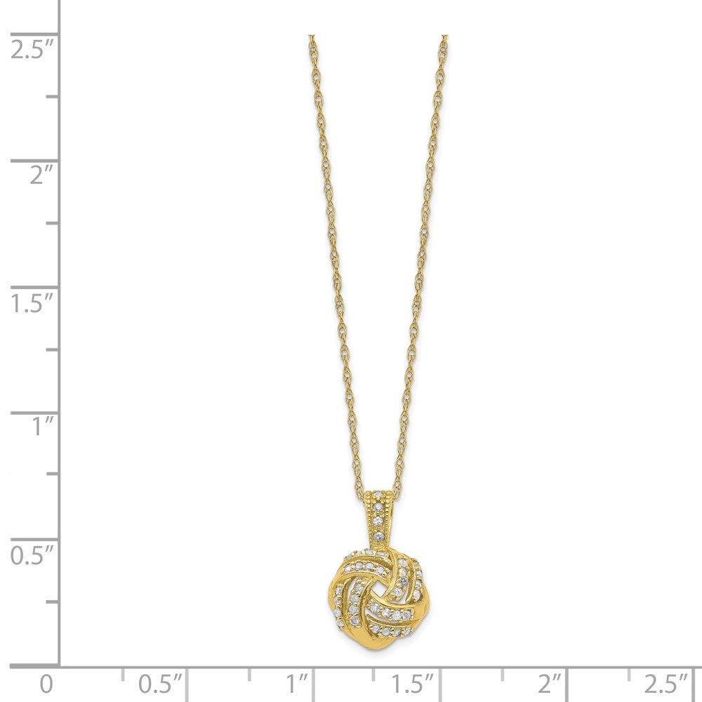 10K Gelbgold Tiara Kollektion Poliert Diamant Halskette