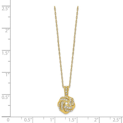 10K Gelbgold Tiara Kollektion Poliert Diamant Halskette