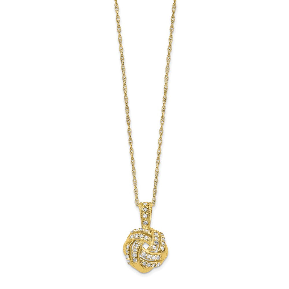 10K Gelbgold Tiara Kollektion Poliert Diamant Halskette