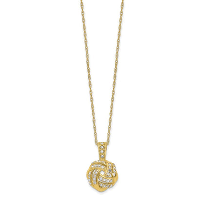 10K Gelbgold Tiara Kollektion Poliert Diamant Halskette