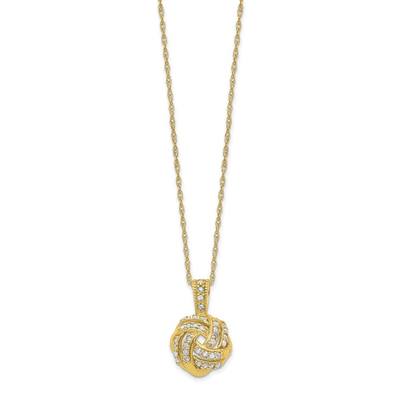 10K Gelbgold Tiara Kollektion Poliert Diamant Halskette