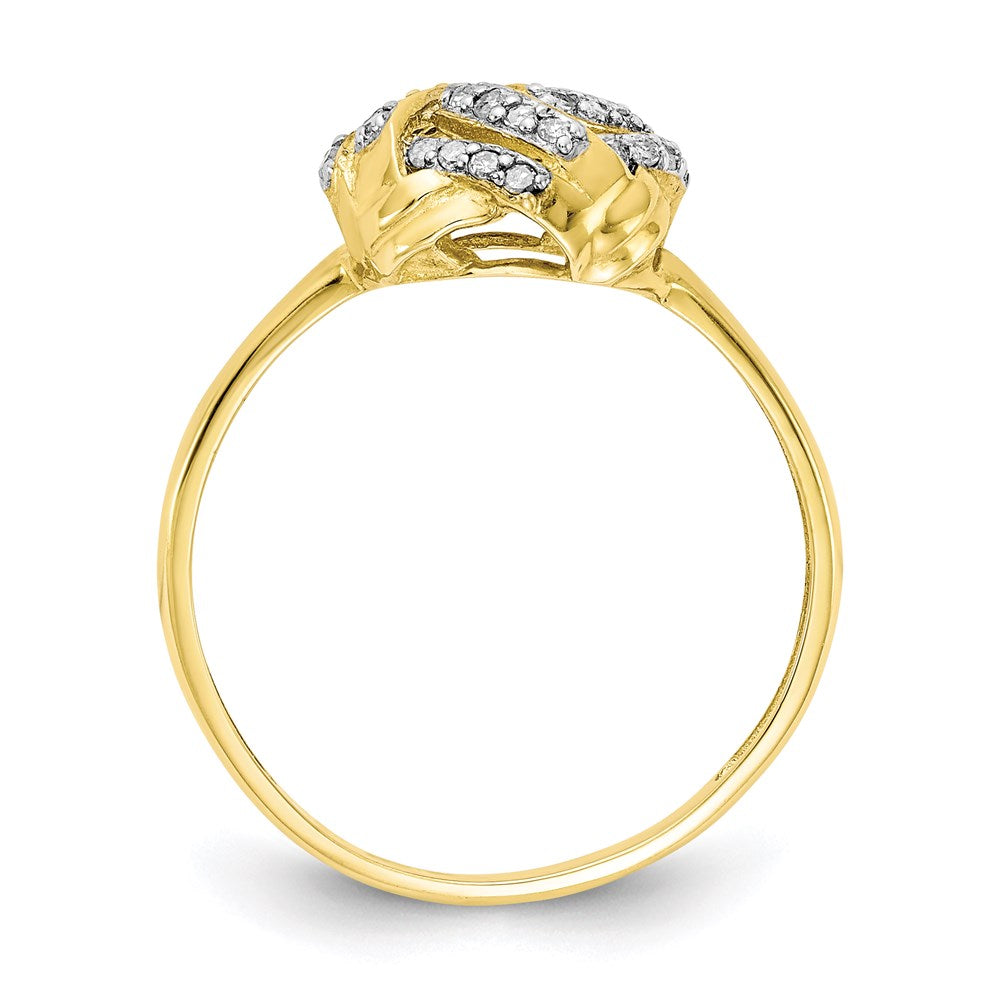 10K Gelbgold Ring „Tiara Collection“ mit poliertem natürlichem Diamant