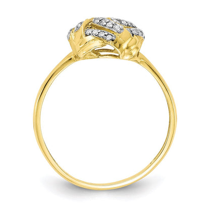 10K Gelbgold Ring „Tiara Collection“ mit poliertem natürlichem Diamant