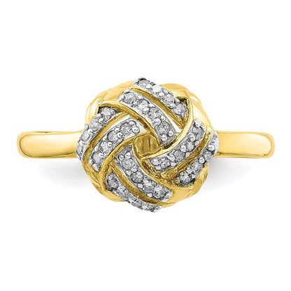 10K Gelbgold Ring „Tiara Collection“ mit poliertem natürlichem Diamant