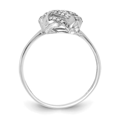 Polierter Diamantring aus 10K Weißgold – Tiara-Kollektion
