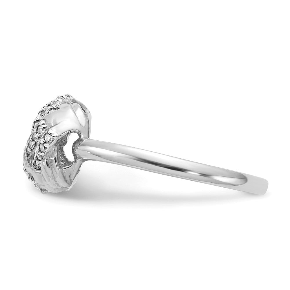 Polierter Diamantring aus 10K Weißgold – Tiara-Kollektion