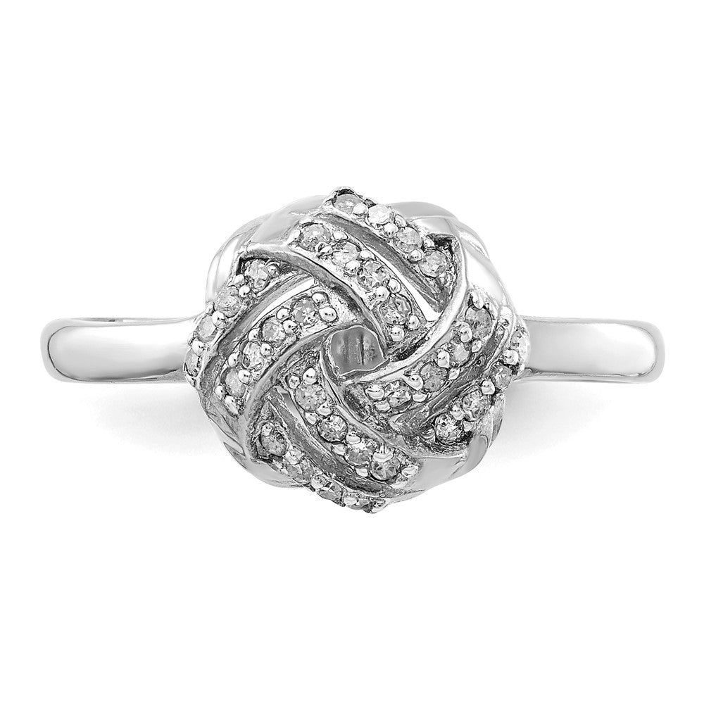 Polierter Diamantring aus 10K Weißgold – Tiara-Kollektion