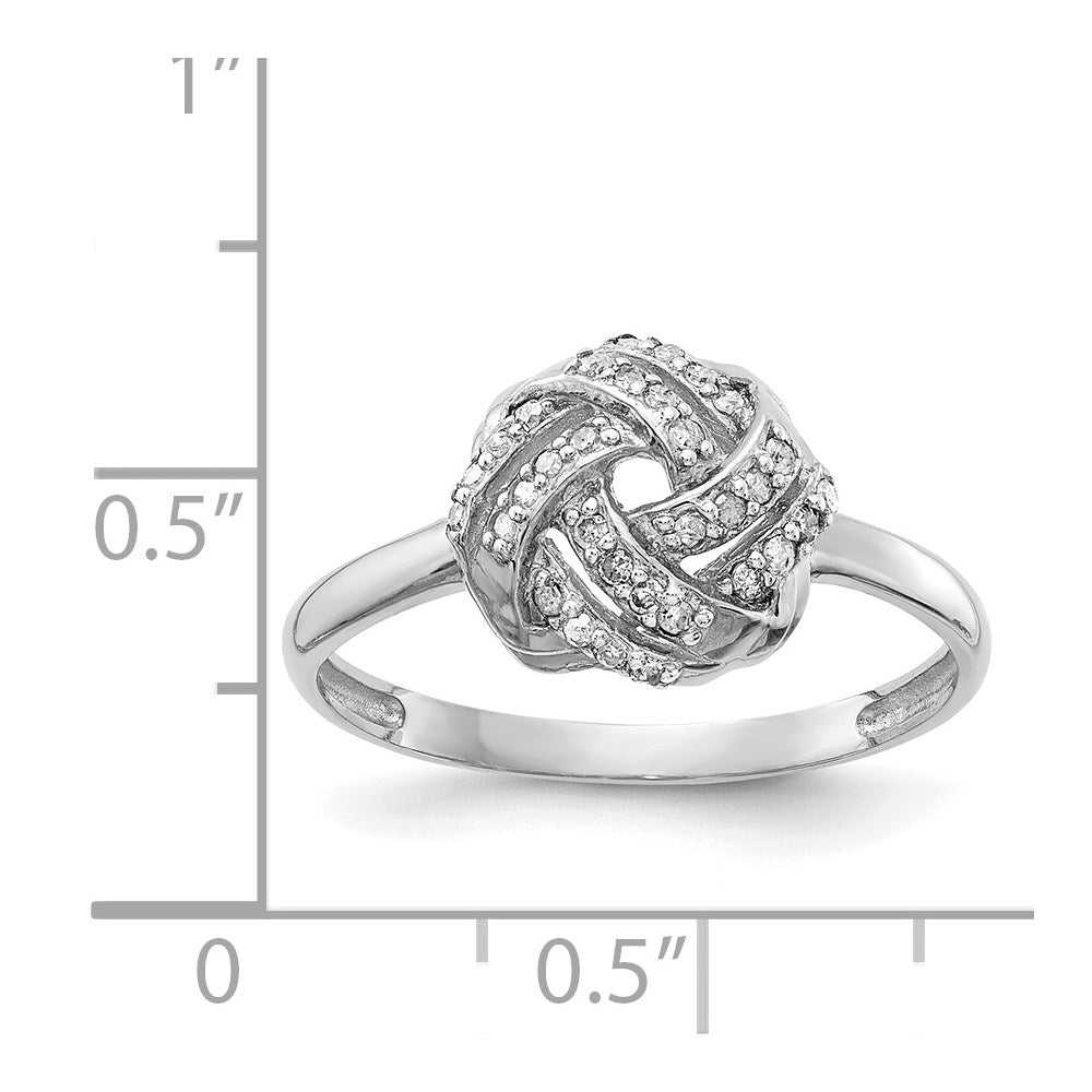 Polierter Diamantring aus 10K Weißgold – Tiara-Kollektion