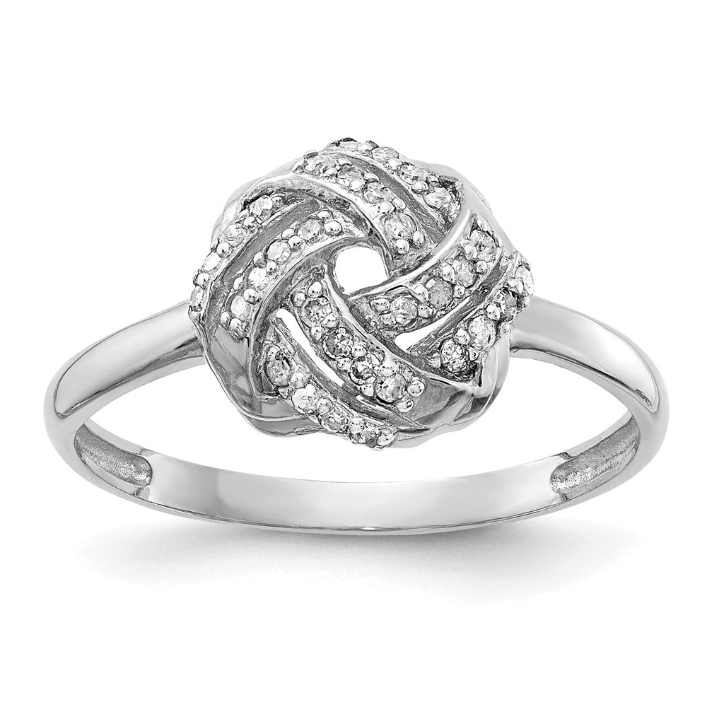 Polierter Diamantring aus 10K Weißgold – Tiara-Kollektion