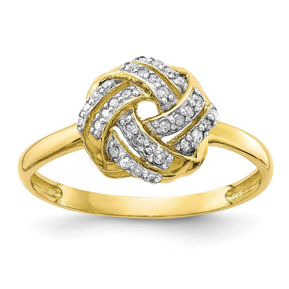 10K Gelbgold Ring „Tiara Collection“ mit poliertem natürlichem Diamant