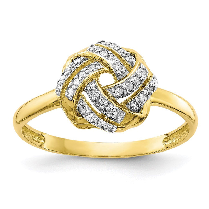 10 Karat Gelbgold Ring „Tiara Collection“ mit poliertem, echtem Diamant