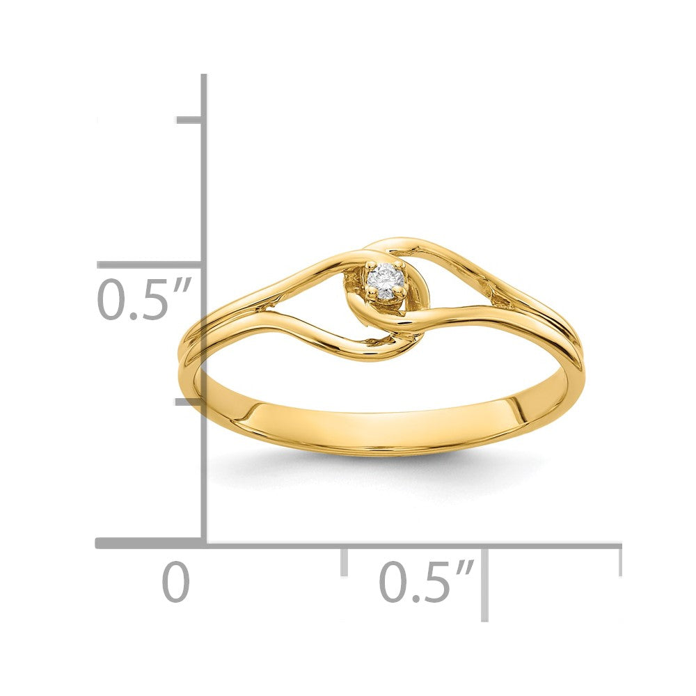 10K Gelbgold 10K Poliert Aa Diamant Ring