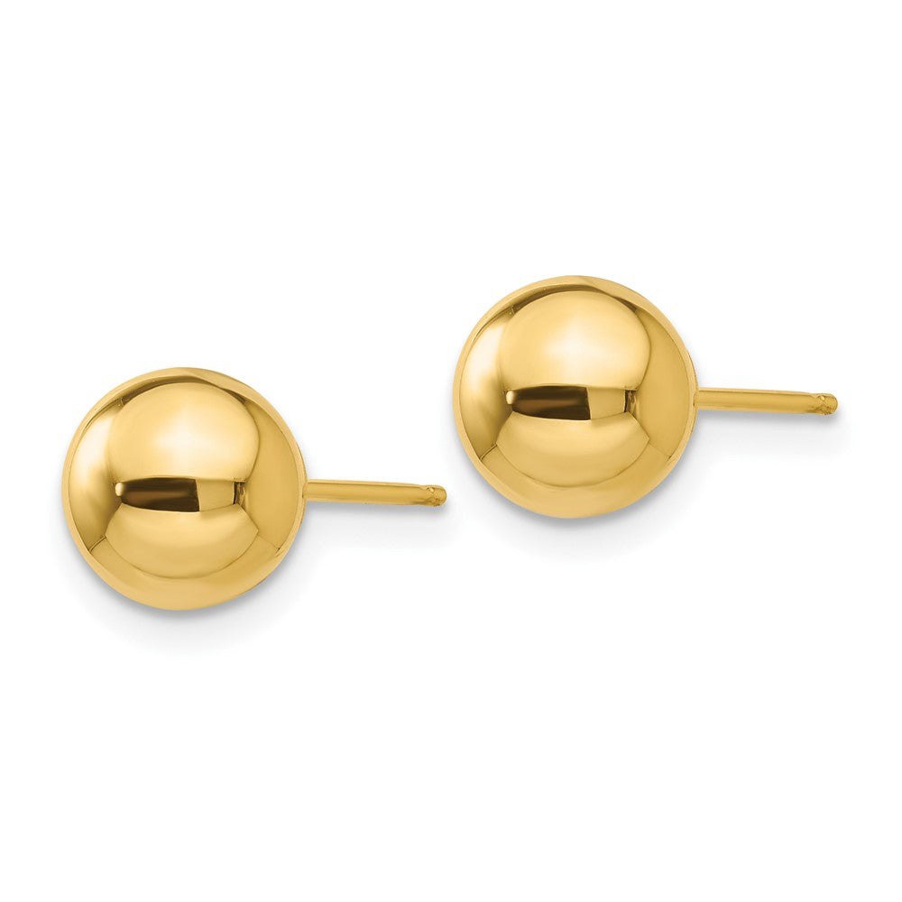 10K Gelbgold Poliert 7mm Kugel Ohrstecker