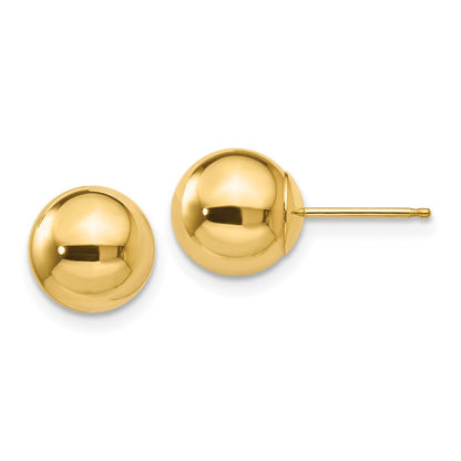 10K Gelbgold Poliert 8mm Kugel Ohrstecker