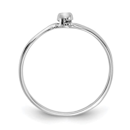10K Weißgold Poliert Aa Diamant Ring