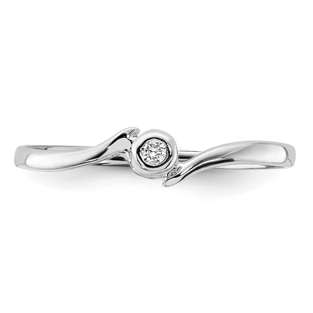 10K Weißgold Poliert Aa Diamant Ring