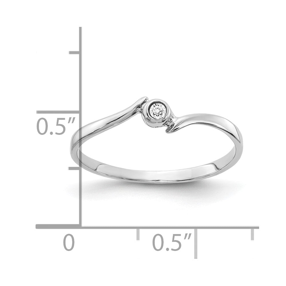 10K Weißgold Poliert Aa Diamant Ring