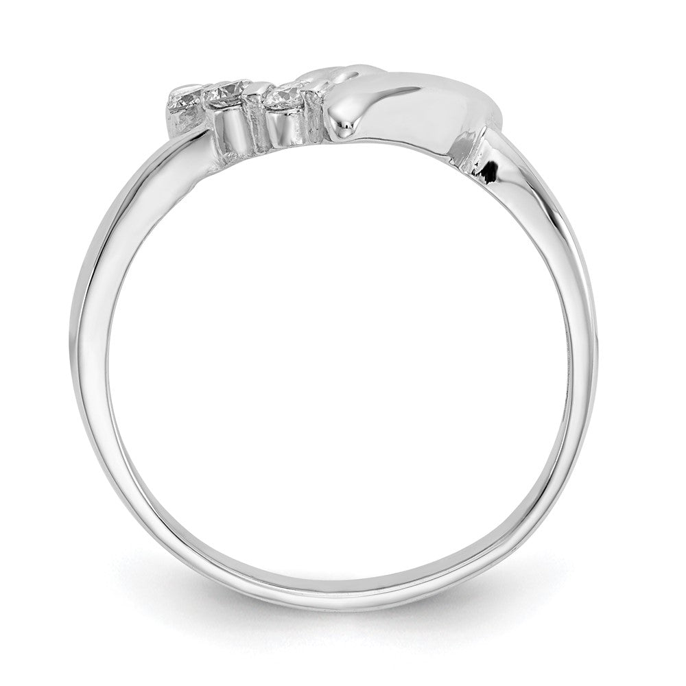 14K Weißgold Ring mit 0,10 ct. echten Diamanten in Herzform