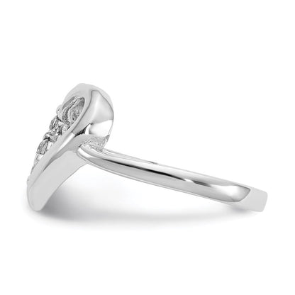14K Weißgold Ring mit 0,10 ct. echten Diamanten in Herzform