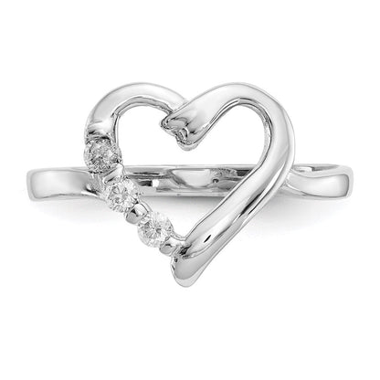 14K Weißgold Ring mit 0,10 ct. echten Diamanten in Herzform