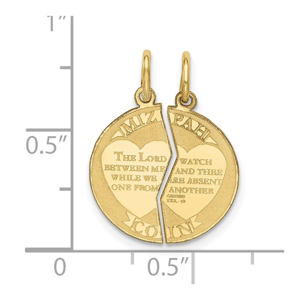 10K Gelbgold 10K Mizpah Charm