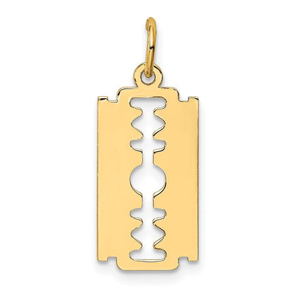 10K Gelbgold Poliert Razor Blade Charm