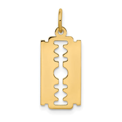 10K Gelbgold Poliert Razor Blade Charm