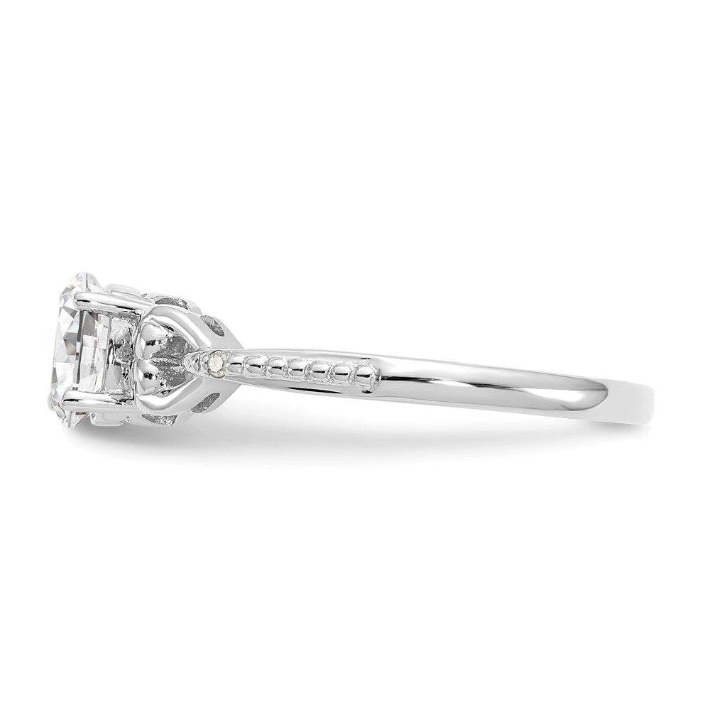 14K Weißgold Ring mit Topas und natürlichen Diamanten