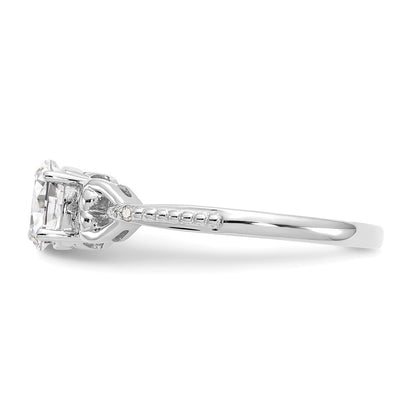 14K Weißgold Ring mit Topas und natürlichen Diamanten