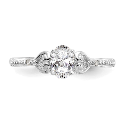 14K Weißgold Ring mit Topas und natürlichen Diamanten