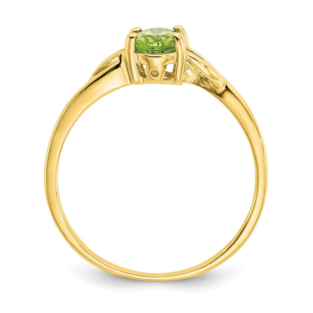 10K Gelbgold Ring mit poliertem Peridot-Geburtsstein