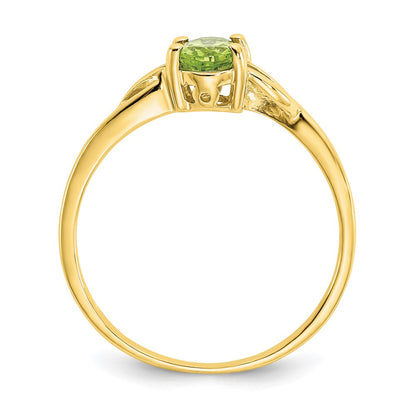 10K Gelbgold Ring mit poliertem Peridot-Geburtsstein