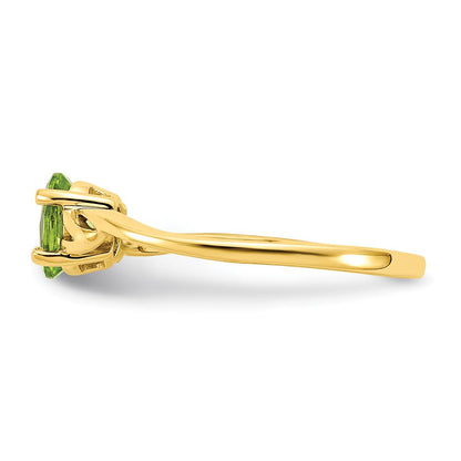 10K Gelbgold Ring mit poliertem Peridot-Geburtsstein