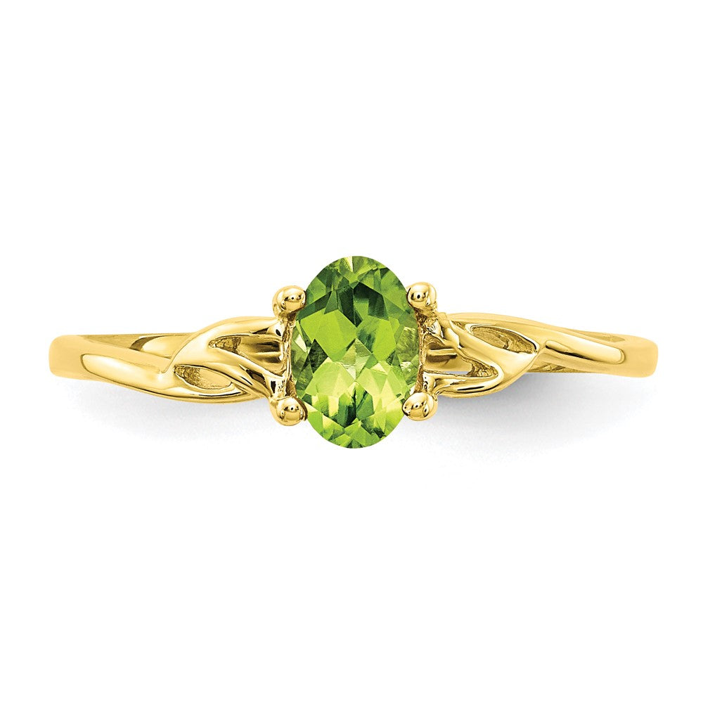 10K Gelbgold Ring mit poliertem Peridot-Geburtsstein