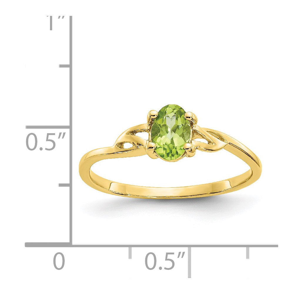 10K Gelbgold Ring mit poliertem Peridot-Geburtsstein