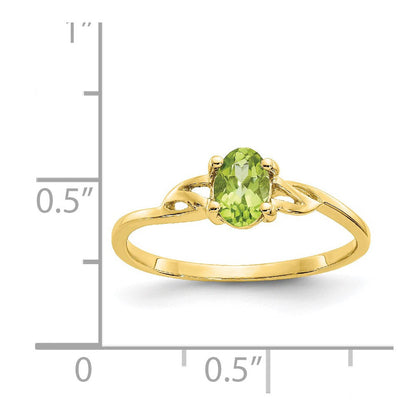 10K Gelbgold Ring mit poliertem Peridot-Geburtsstein