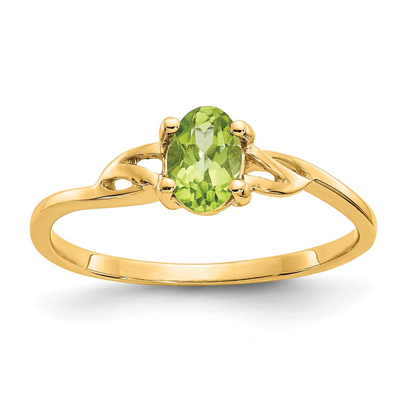 10K Gelbgold Ring mit poliertem Peridot-Geburtsstein