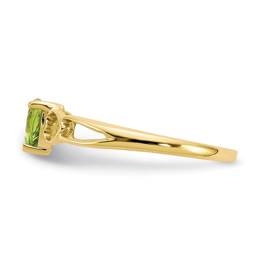 10K Gelbgold Ring mit poliertem, echtem Peridot-Geburtsstein