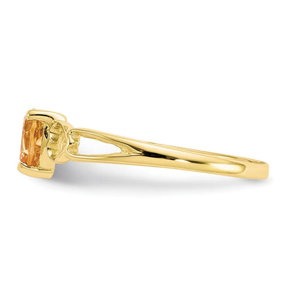 10K Gelbgold polierter Ring mit echtem Citrin-Geburtsstein
