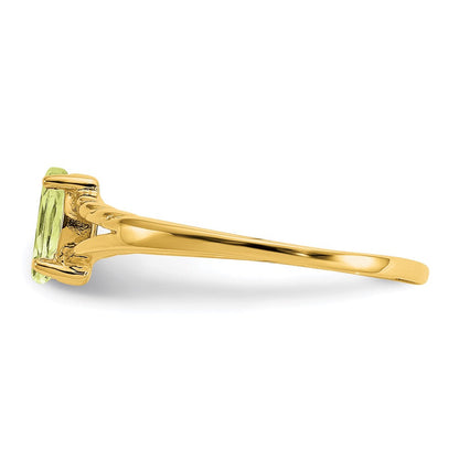 10K Gelbgold Ring mit Politur und echtem Peridot-Geburtsstein