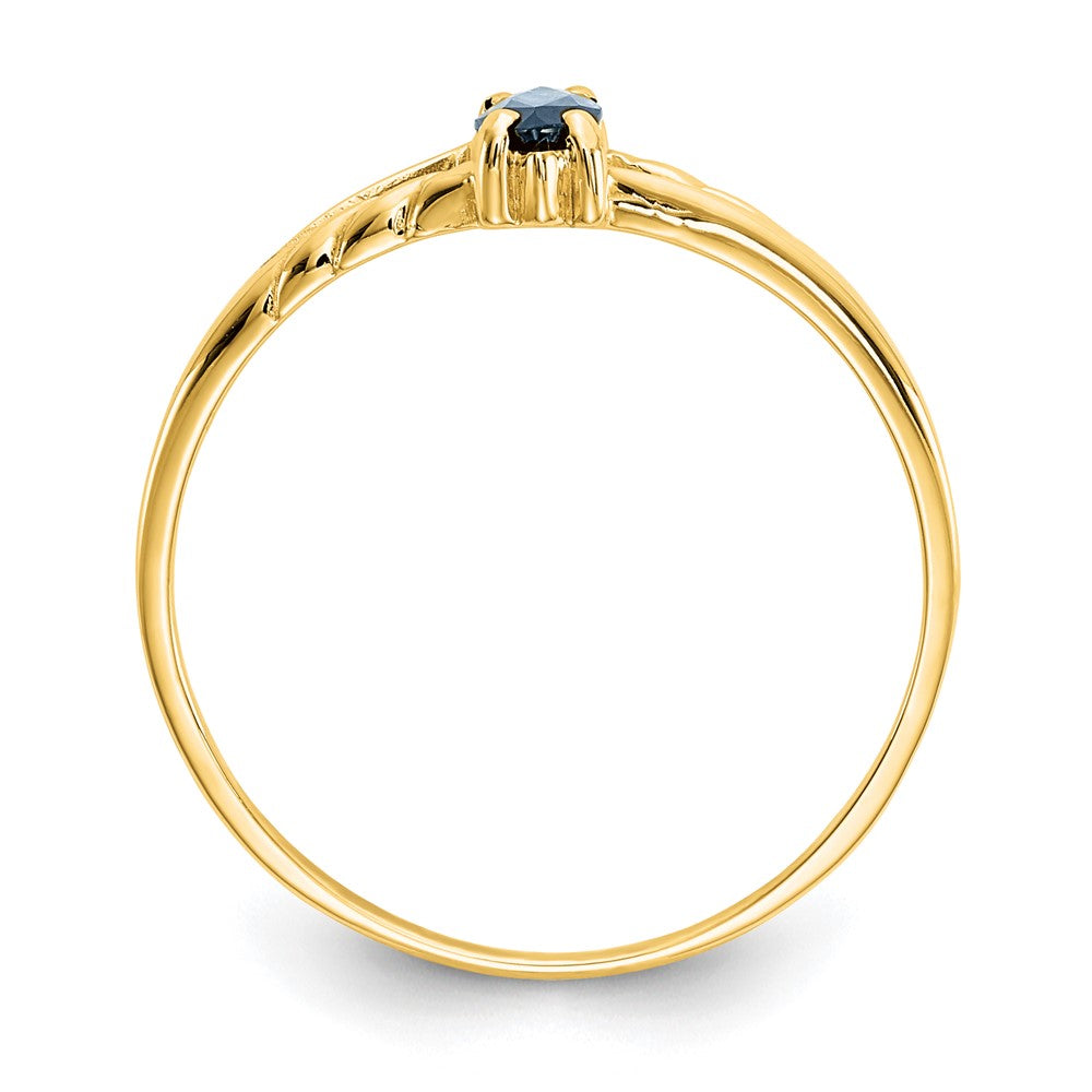 10K Gelbgold Ring mit poliertem echtem Saphir-Geburtsstein