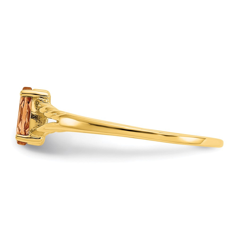10K Gelbgold Ring mit poliertem, echtem Citrin-Geburtsstein