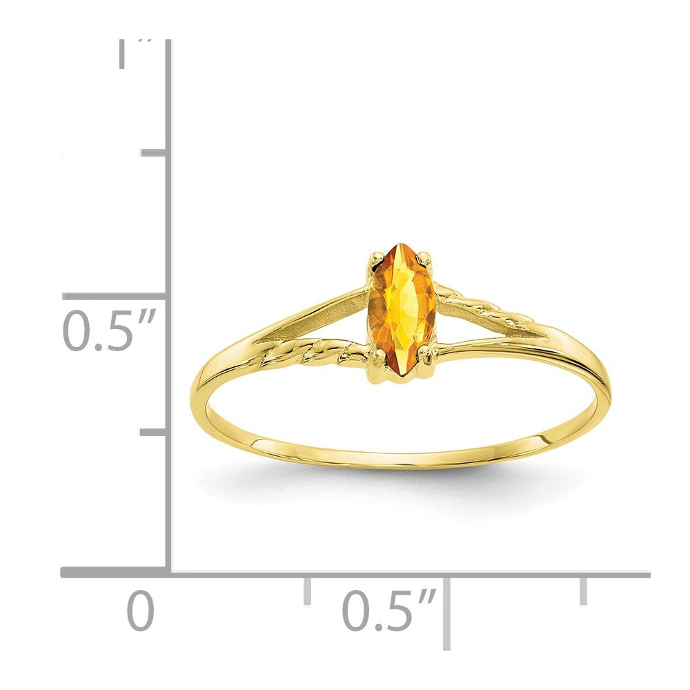 10K Gelbgold Ring mit poliertem, echtem Citrin-Geburtsstein