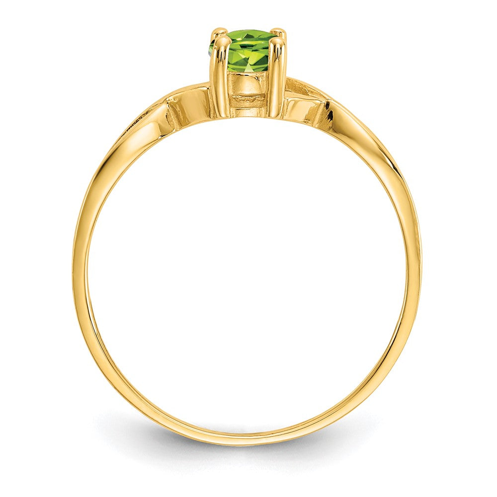 10K Gelbgold Ring mit poliertem echtem Peridot-Geburtsstein