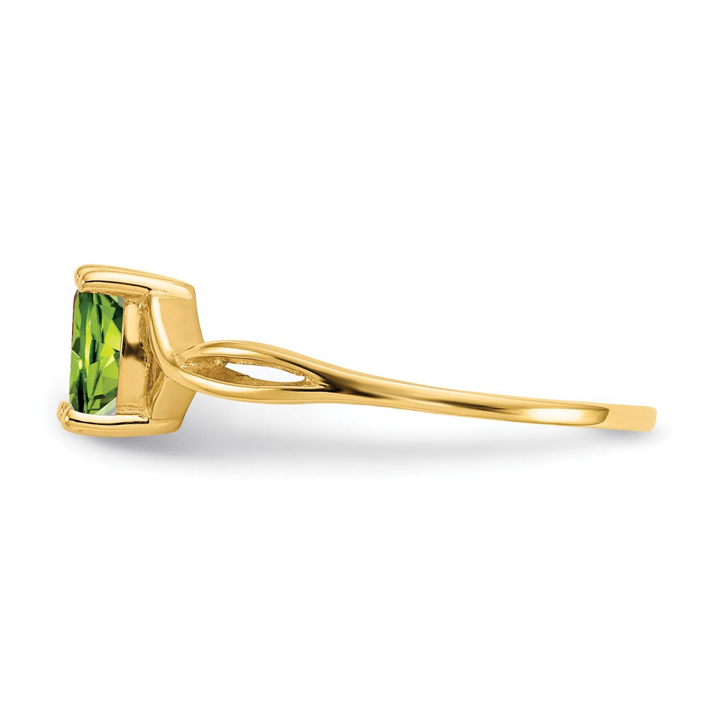10K Gelbgold Ring mit poliertem echtem Peridot-Geburtsstein
