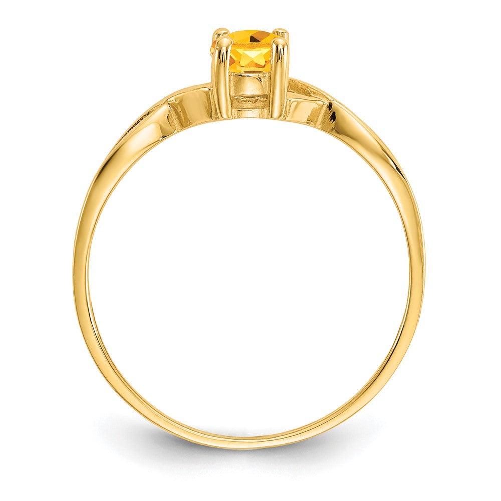 10K Gelbgold Ring mit poliertem echtem Citrin-Geburtsstein
