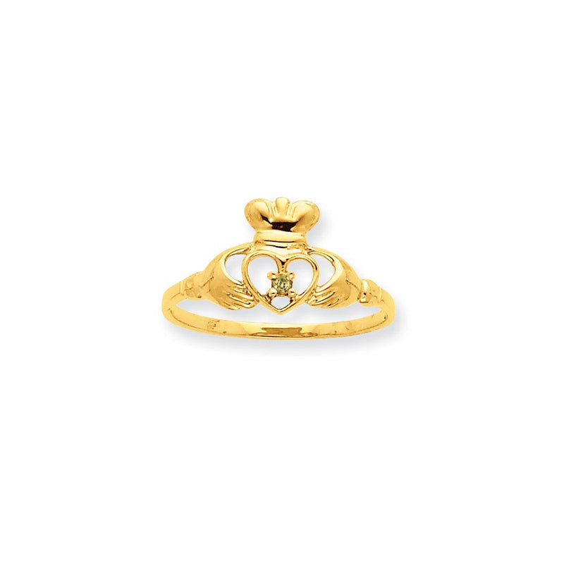 10K Gelbgold Ring mit poliertem echtem Peridot-Geburtsstein